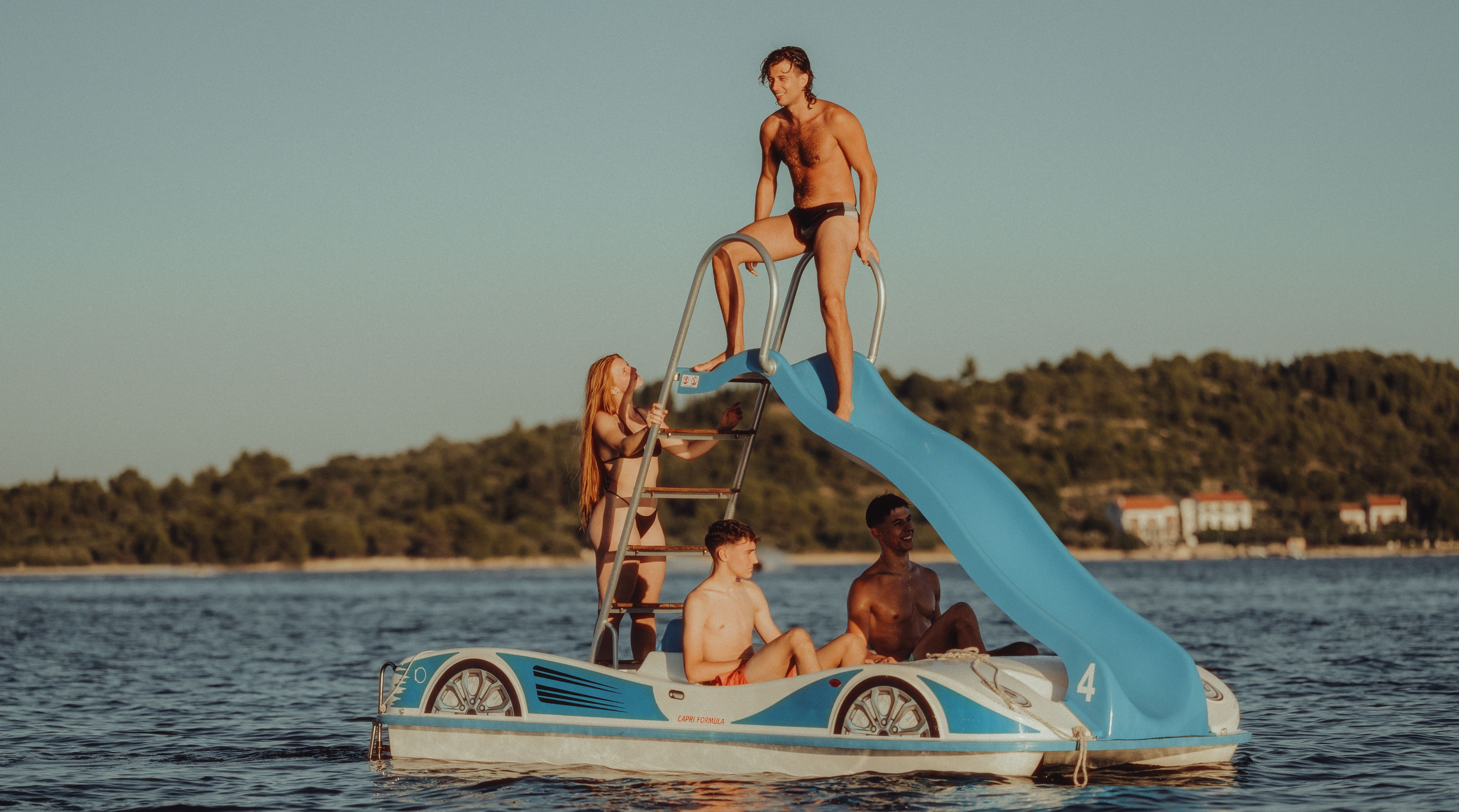 Pedal boat rental on Plava plaža beach, Vodice