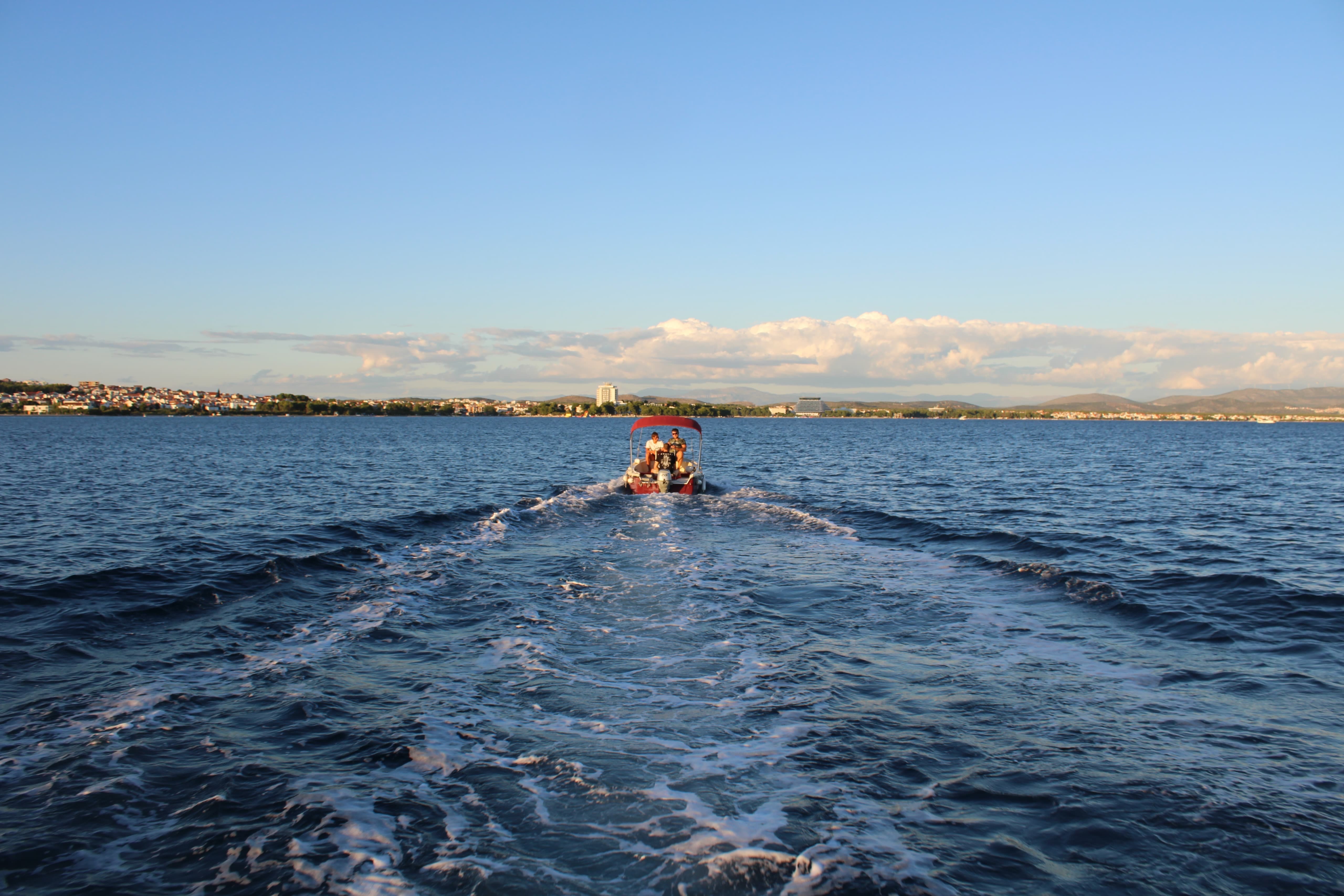 View of Vodice and the Dalmatian islands from the sea